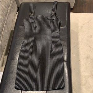 Buckle strap striped dress